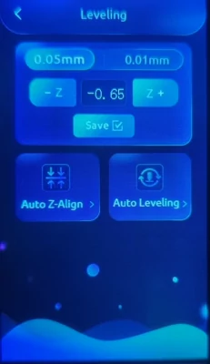 Raising the Z offset value on the LCD