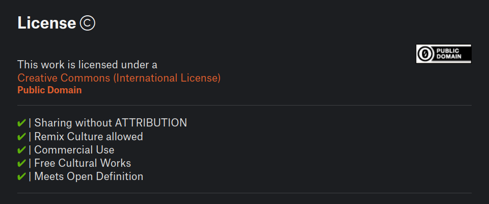 Public domain permissions (no restrictions)