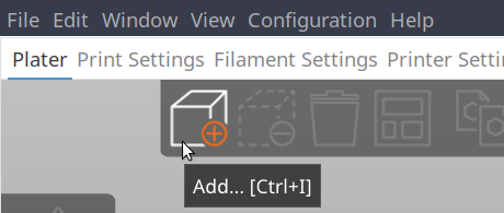 PrusaSlicer toolbar add button